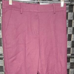 Ann Taylor LOFT Womens The Perfect Straight Pants Burgundy Wine Sz 4 NWT